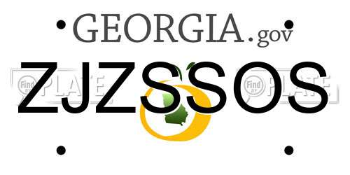 ZJZSSOS Georgia License Plate