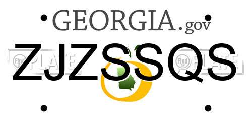 ZJZSSQS Georgia License Plate