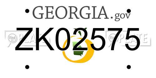 ZK02575 Georgia License Plate