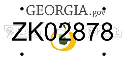 ZK02878 Georgia License Plate