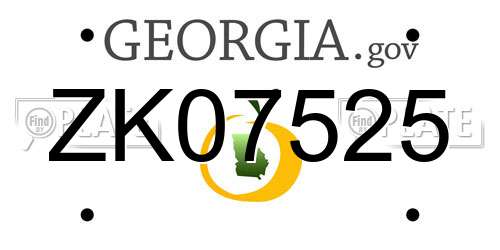 ZK07525 Georgia License Plate