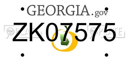 ZK07575 Georgia License Plate