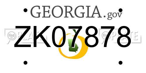 ZK07878 Georgia License Plate