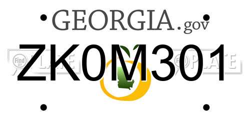ZK0M301 Georgia License Plate