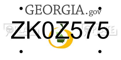 ZK0Z575 Georgia License Plate