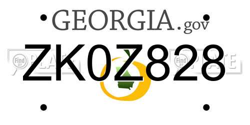 ZK0Z828 Georgia License Plate