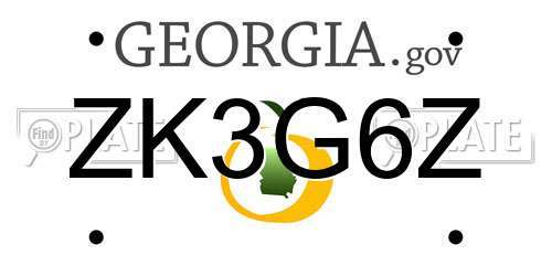 ZK3G6Z Georgia License Plate