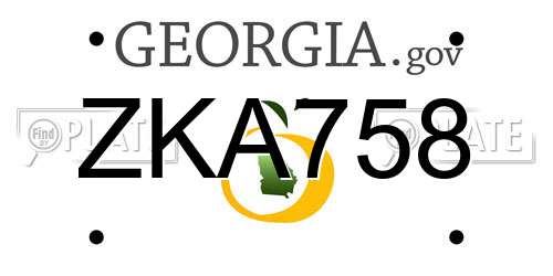 ZKA758 Georgia License Plate