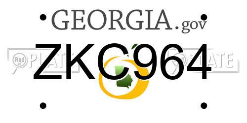 ZKC964 Georgia License Plate