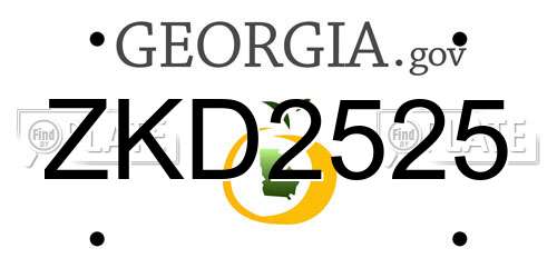 ZKD2525 Georgia License Plate
