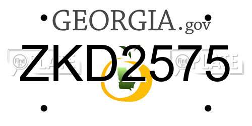 ZKD2575 Georgia License Plate