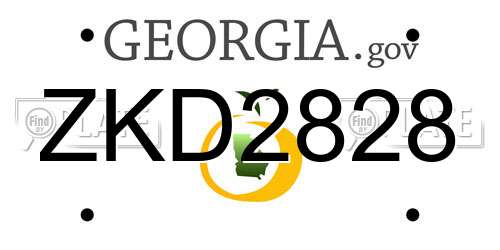 ZKD2828 Georgia License Plate