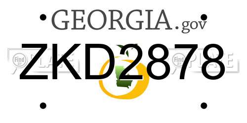 ZKD2878 Georgia License Plate