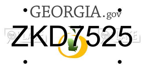 ZKD7525 Georgia License Plate