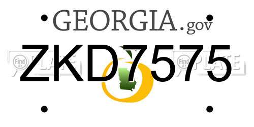 ZKD7575 Georgia License Plate