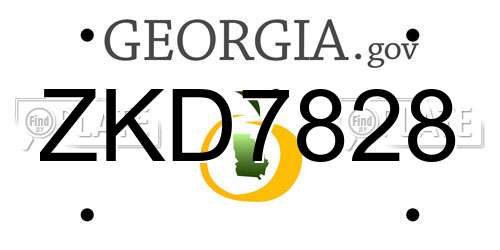 ZKD7828 Georgia License Plate
