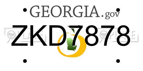 ZKD7878 Georgia License Plate