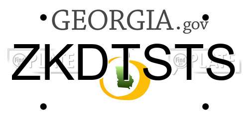 ZKDTSTS Georgia License Plate