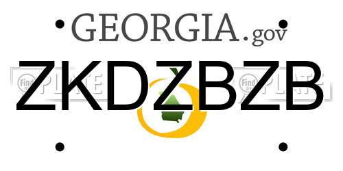 ZKDZBZB Georgia License Plate