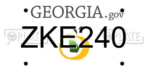 ZKE240 Georgia License Plate