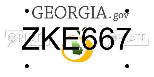ZKE667 Georgia License Plate