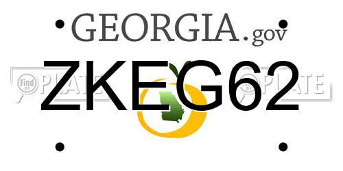 ZKEG62 Georgia License Plate