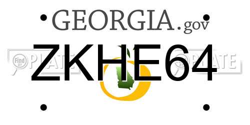 ZKHE64 Georgia License Plate