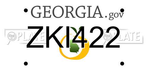 ZKI422 Georgia License Plate