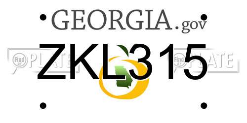 ZKL315 Georgia License Plate