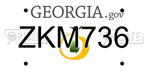 ZKM736 Georgia License Plate