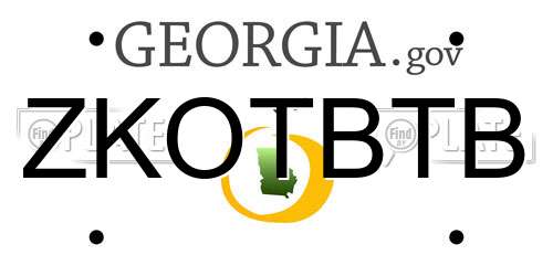 ZKOTBTB Georgia License Plate