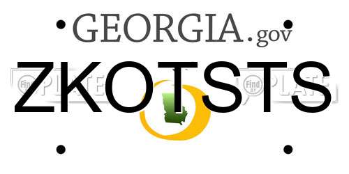 ZKOTSTS Georgia License Plate