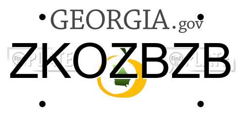 ZKOZBZB Georgia License Plate