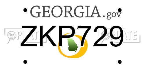 ZKP729 Georgia License Plate