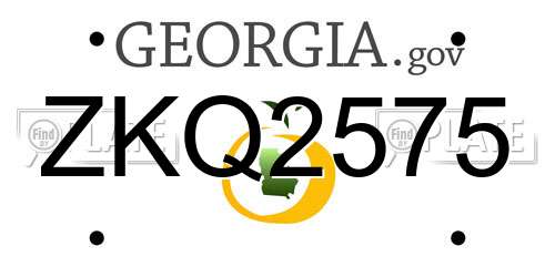ZKQ2575 Georgia License Plate