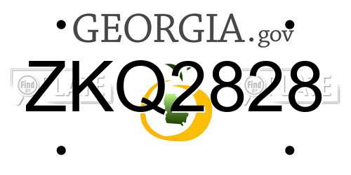 ZKQ2828 Georgia License Plate