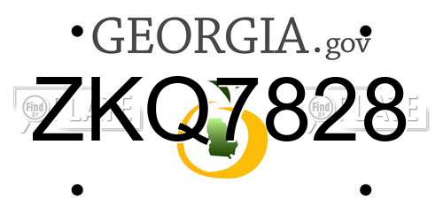 ZKQ7828 Georgia License Plate