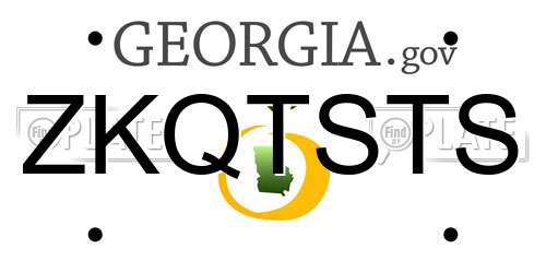ZKQTSTS Georgia License Plate