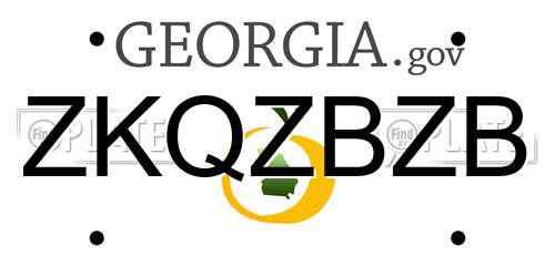 ZKQZBZB Georgia License Plate