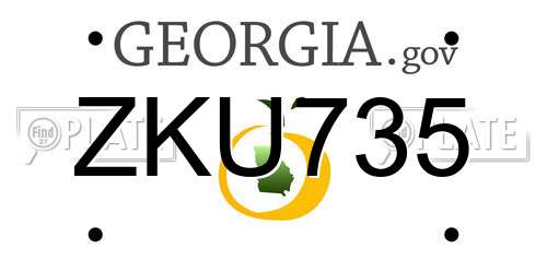 ZKU735 Georgia License Plate