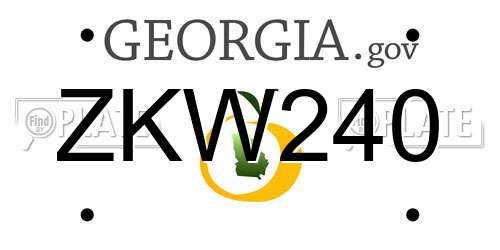 ZKW240 Georgia License Plate