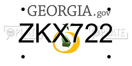 ZKX722 Georgia License Plate