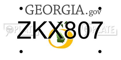 ZKX807 Georgia License Plate