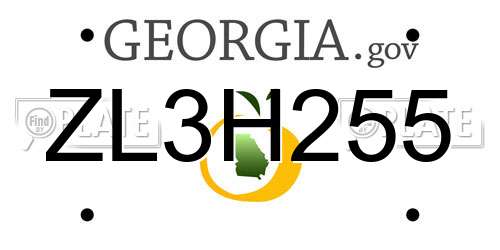 ZL3H255 Georgia License Plate