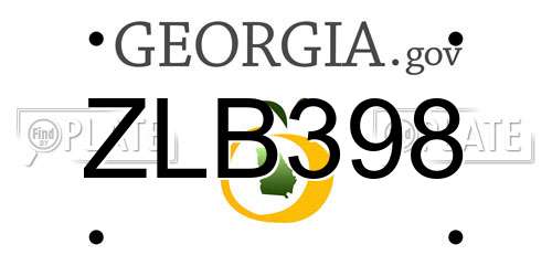 ZLB398 Georgia License Plate