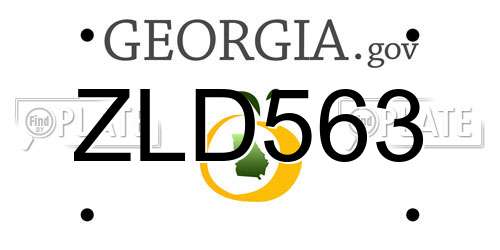 ZLD563 Georgia License Plate