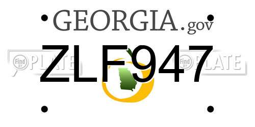 ZLF947 Georgia License Plate