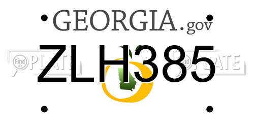 ZLH385 Georgia License Plate