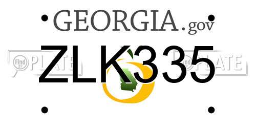 ZLK335 Georgia License Plate
