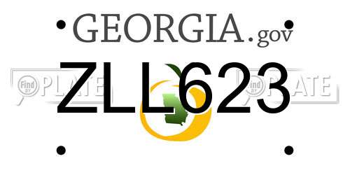 ZLL623 Georgia License Plate